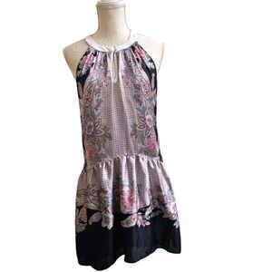 Guess Marciano drop waist halter stella scarfprint floral paisley dress size 4